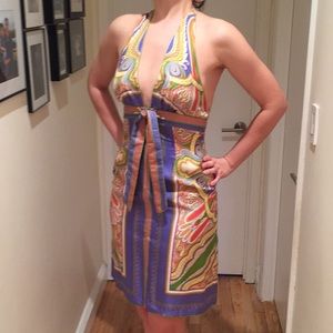 Nicole Miller Paisley Scarf Dress